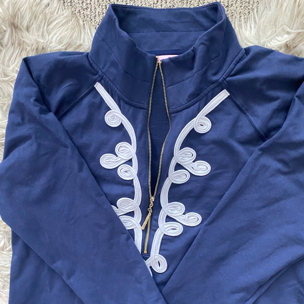 Lilly Pulitzer Navy Blue Embroidered Midi Dress - Picture 7 of 13